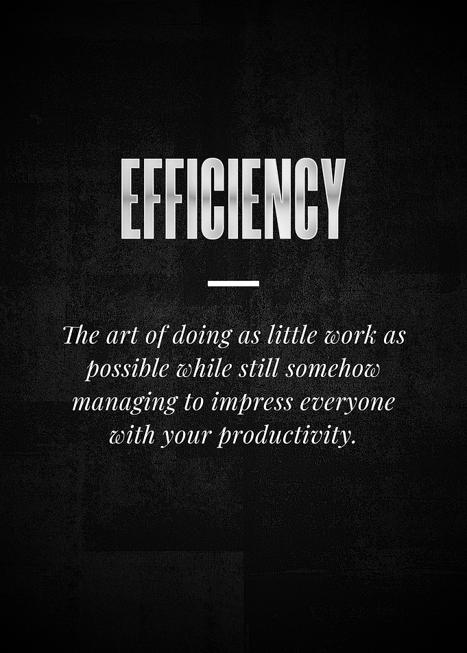 EFFICIENCY The art of doin