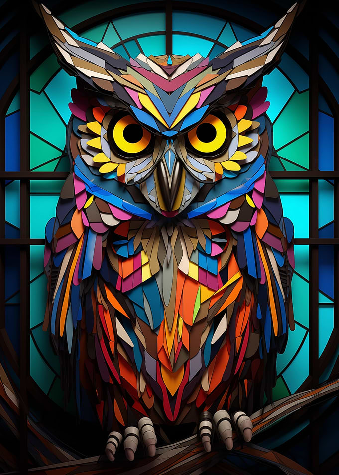 Owls Vision Stained Glass