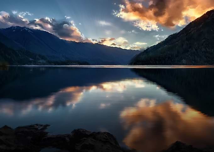 Sunset on the lake N959