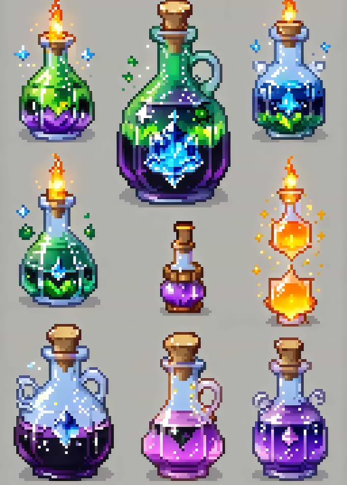 set of bottles