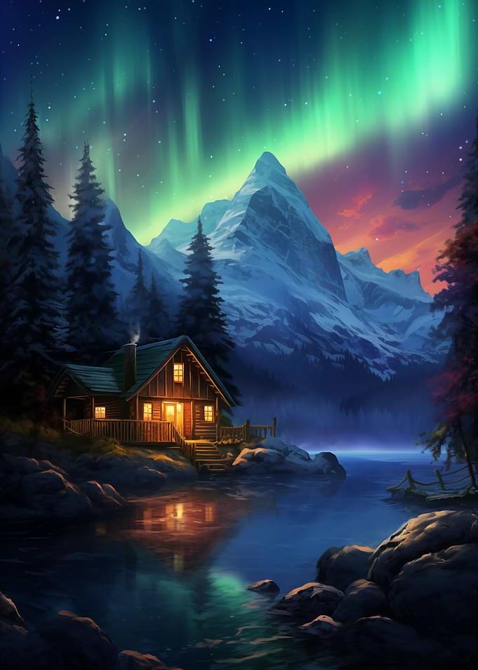 Nordic Nature Aurora Night