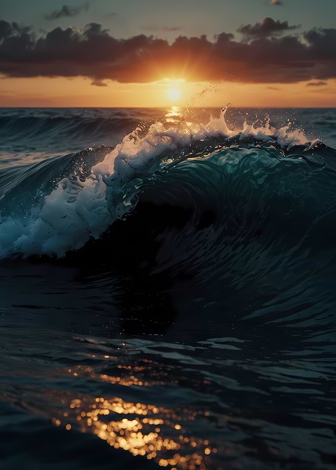 Sunset Ocean Waves