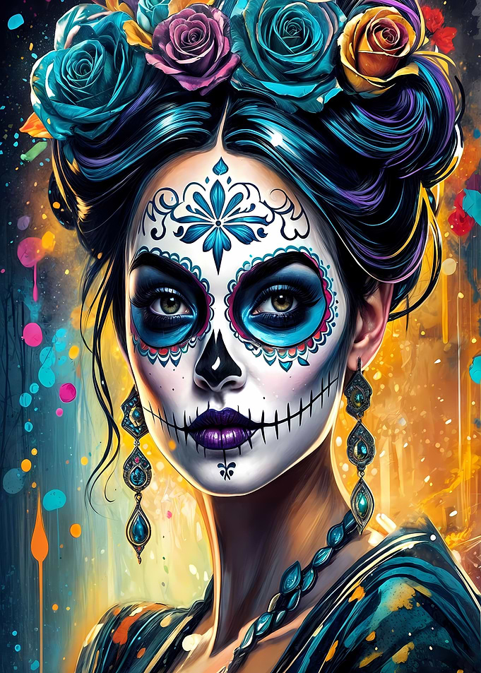 Beautiful sugar skull girl