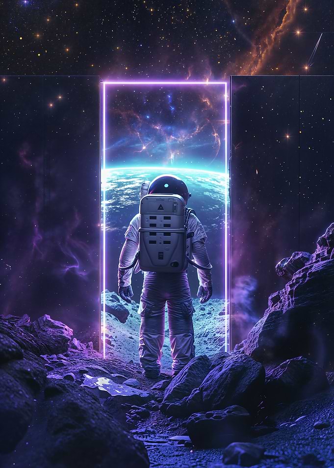 Purple Neon Space Portal