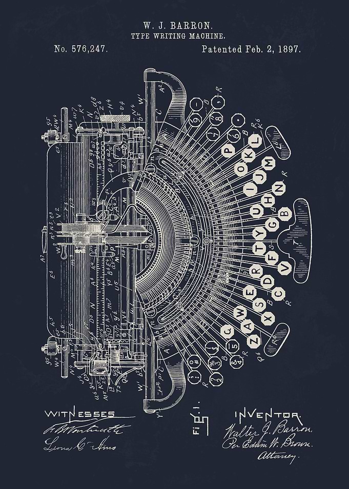 Type writing machine 1897