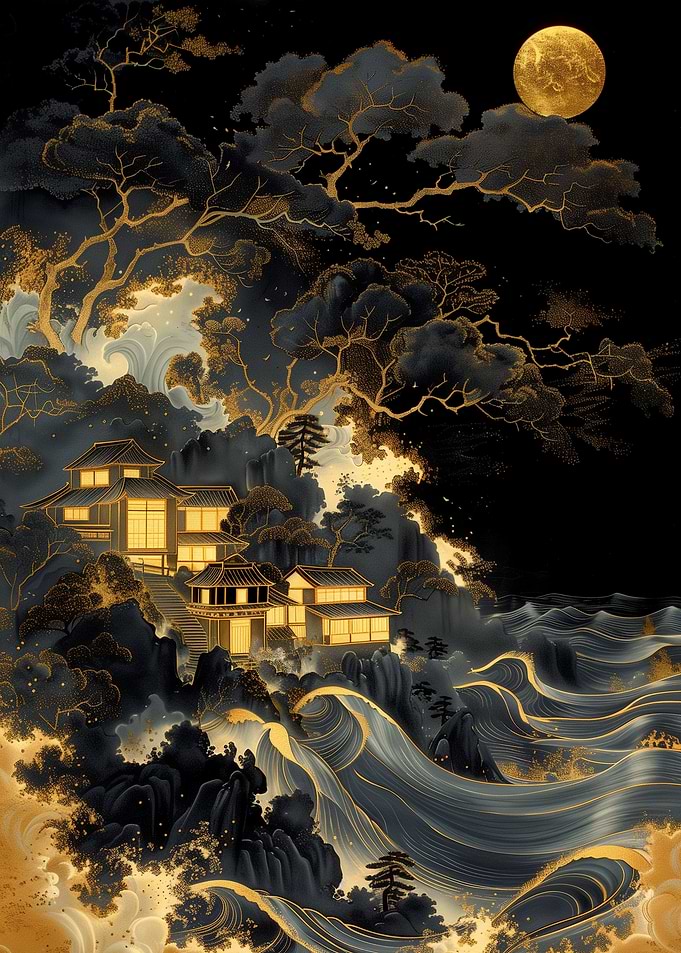 Beautiful Village Moon