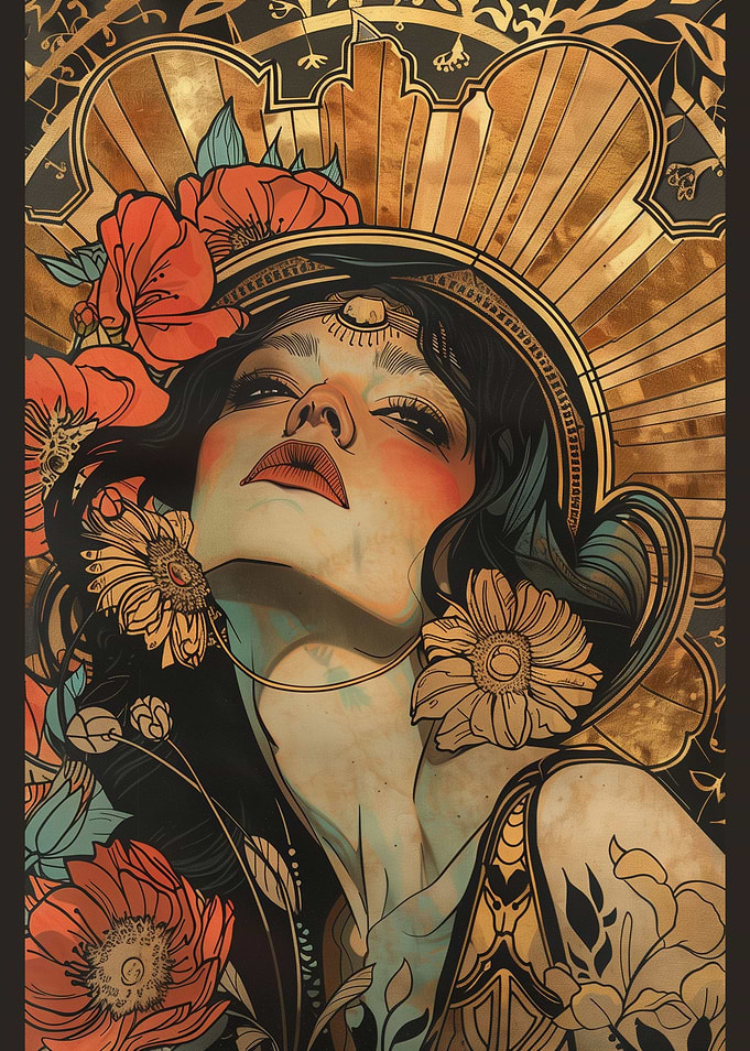 art deco crown of gold