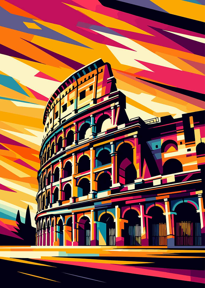 the Colosseum wpap pop art