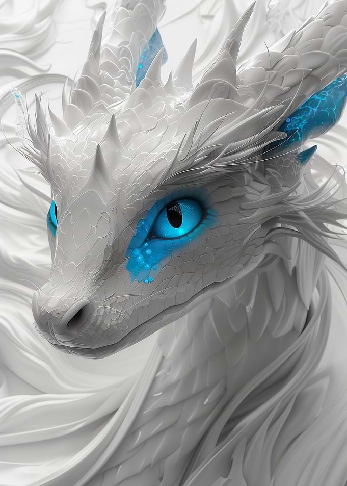 White And Blue Dragon