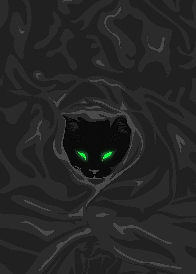 Black Cat Green Eyes