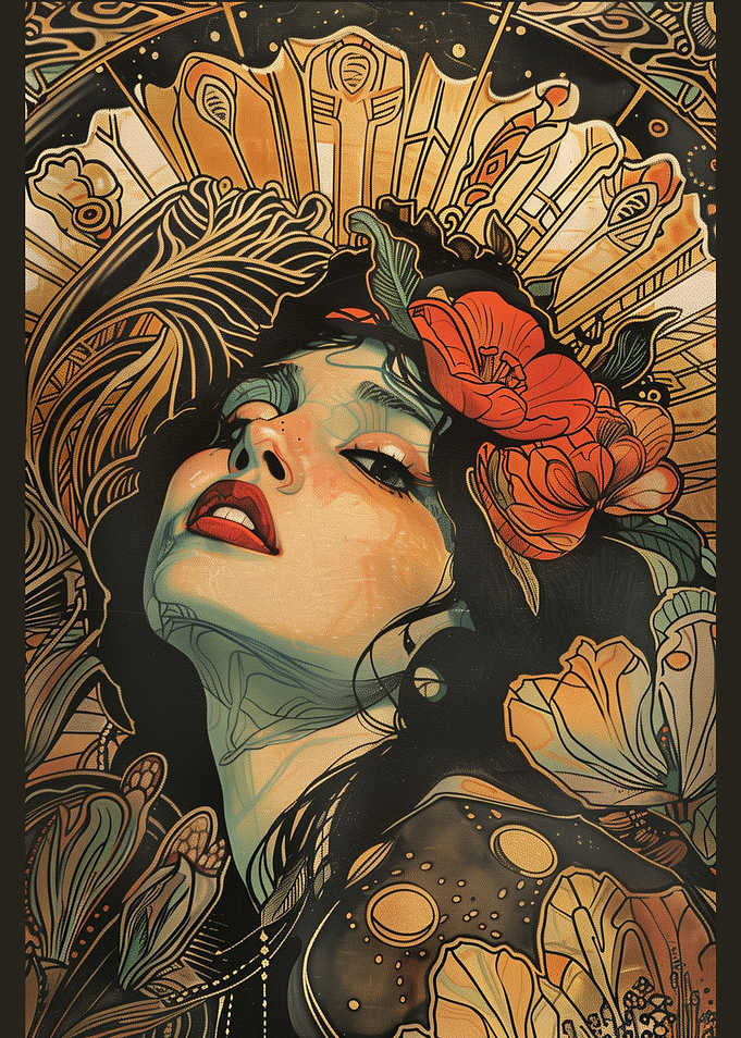 jugendstil goddess of lust