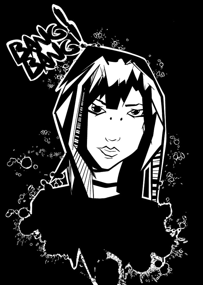 Girl punk painting