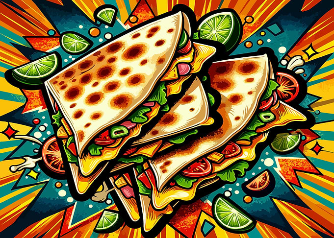 Quesadillas vintage popart
