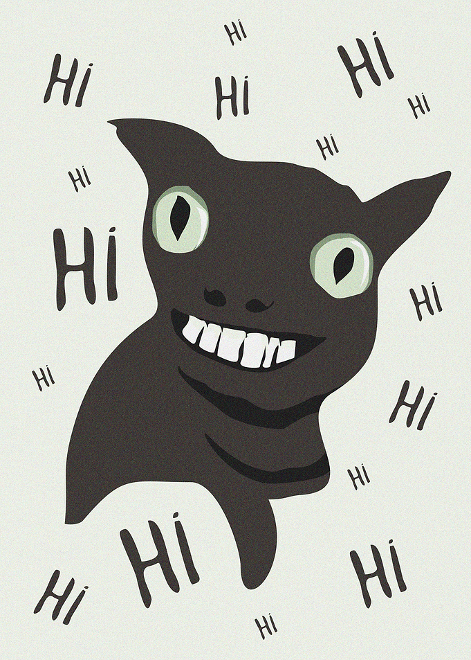 Cat Grinning Laughing