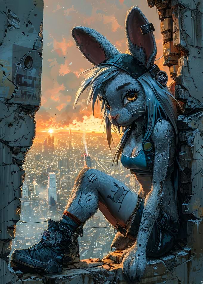 Sunset Urban Rabbit