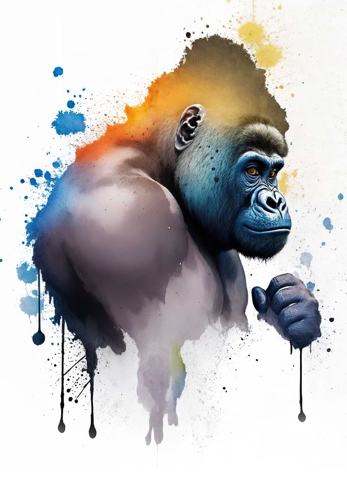 Watercolor Gorilla