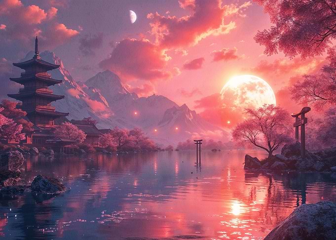 Japan Sakura Sunset