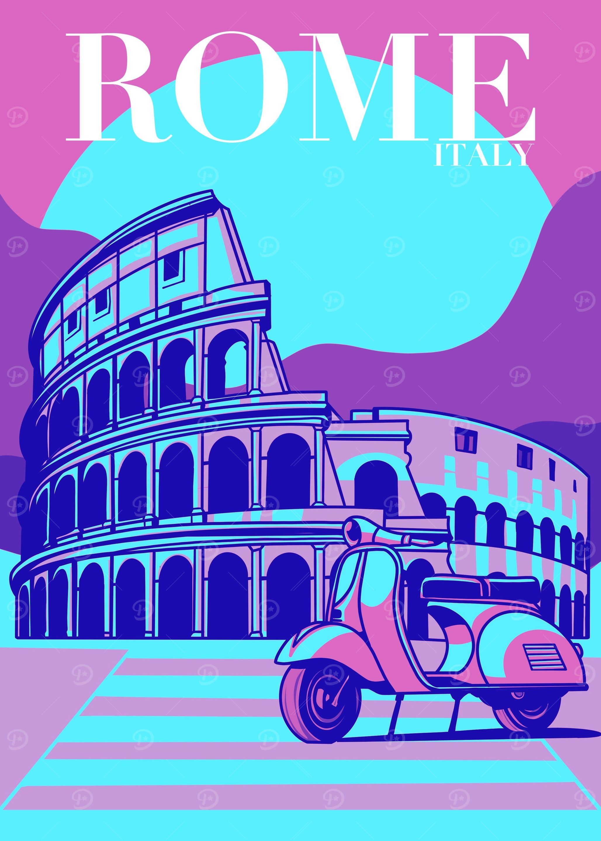 Rome Italy Neon
