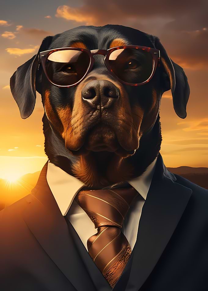Cute Gentleman Dog Art