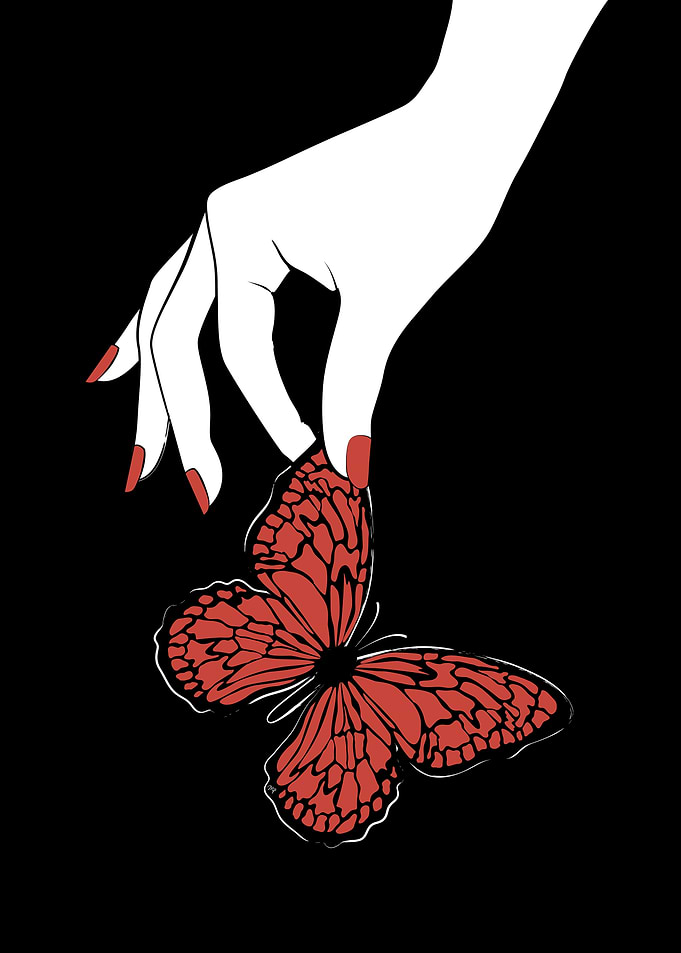 Holding Butterfly Black