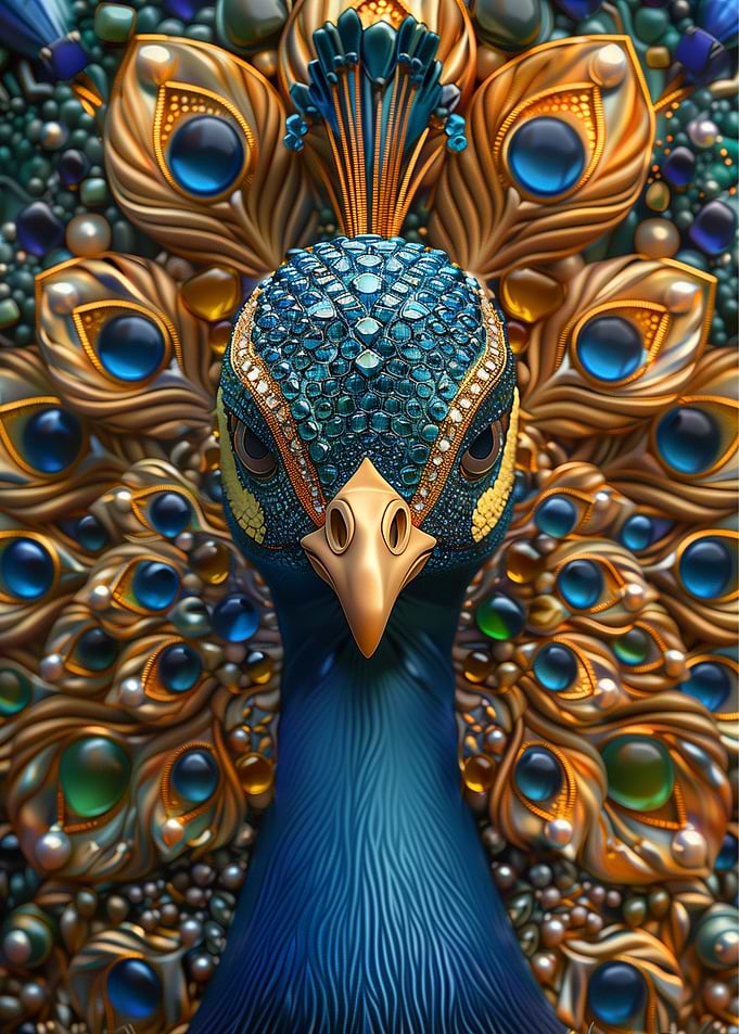 Diamond Peacock Kintsugi