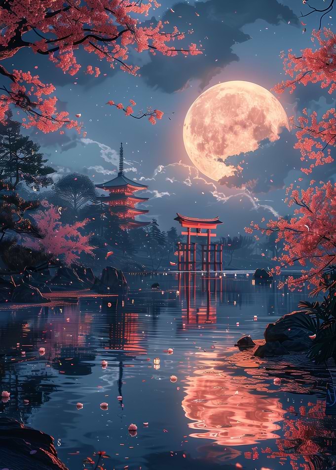 Japanese Moonlit Serenity