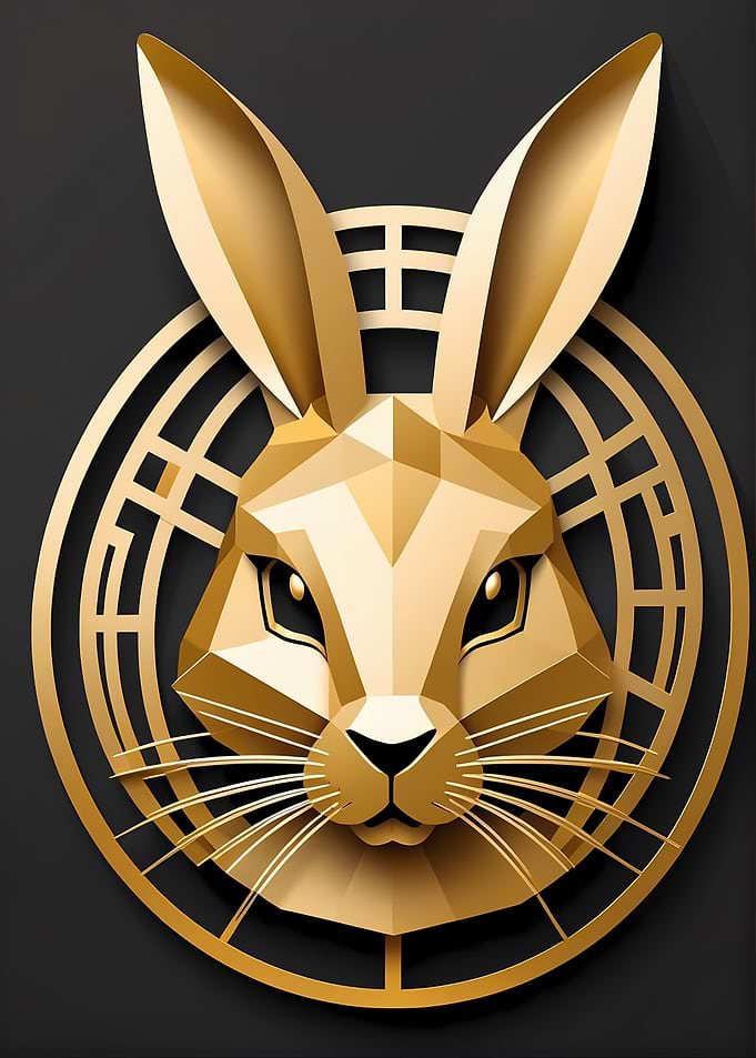 Paper Gold Bunny