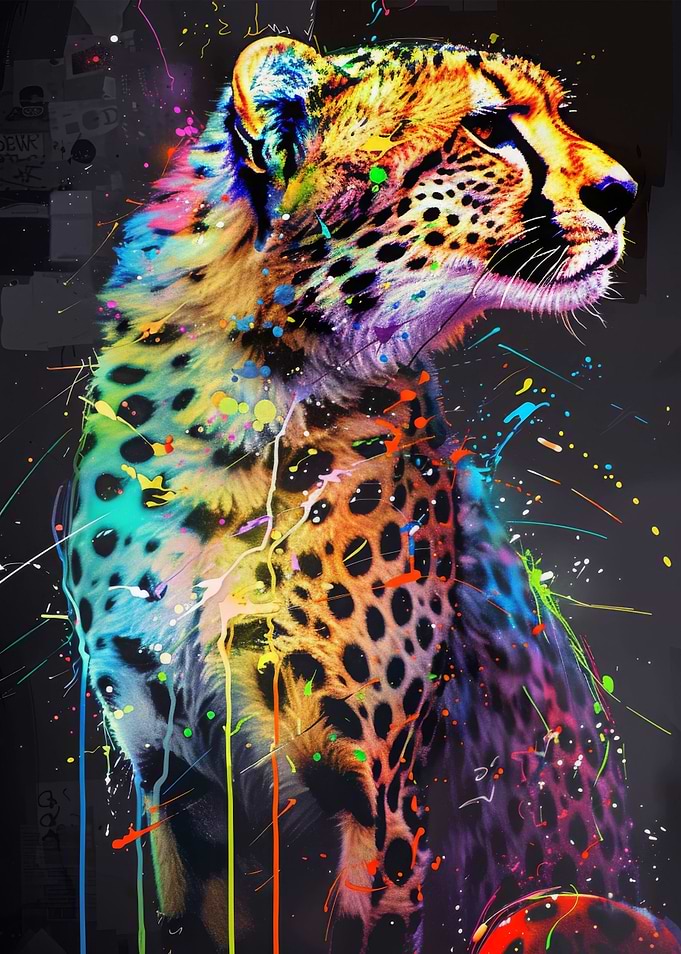 Cheetah Popart Painting