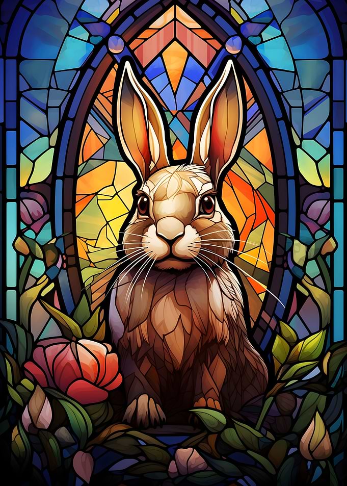 Rabbit Bunny Stained Glass