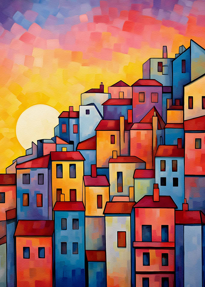 Lisbon Abstract Watercolor