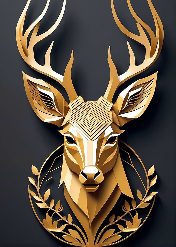 Paper Gold Deer