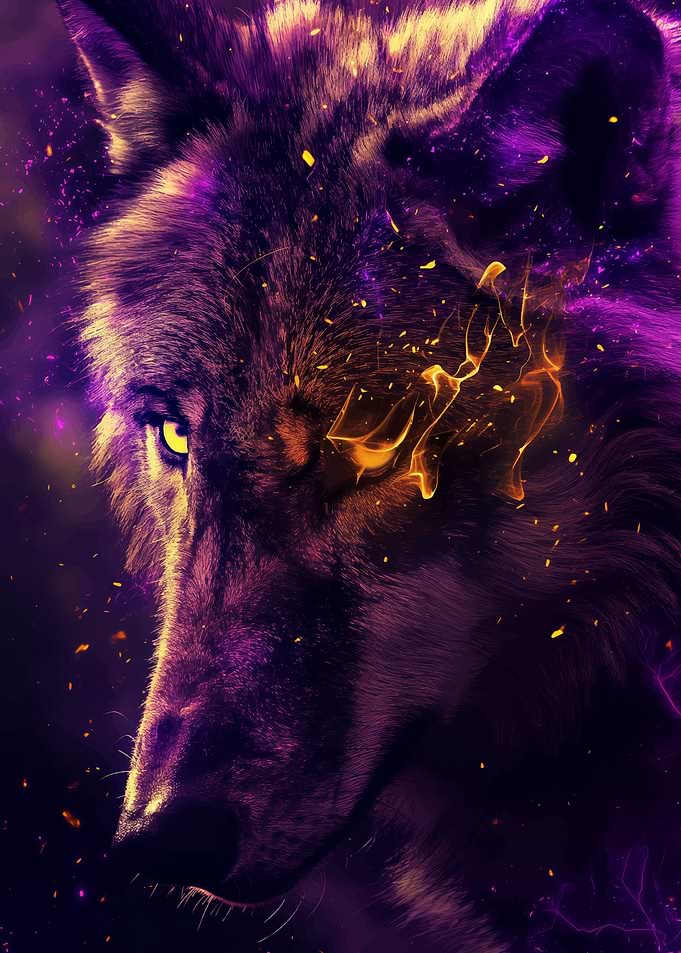 pixelated wolf