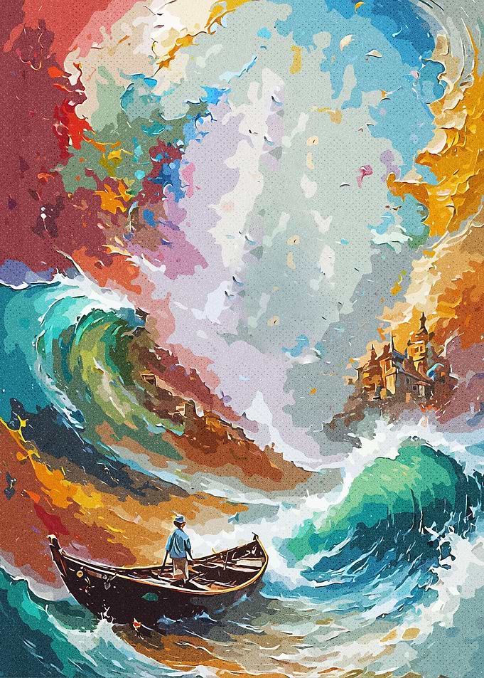 Small boat painting