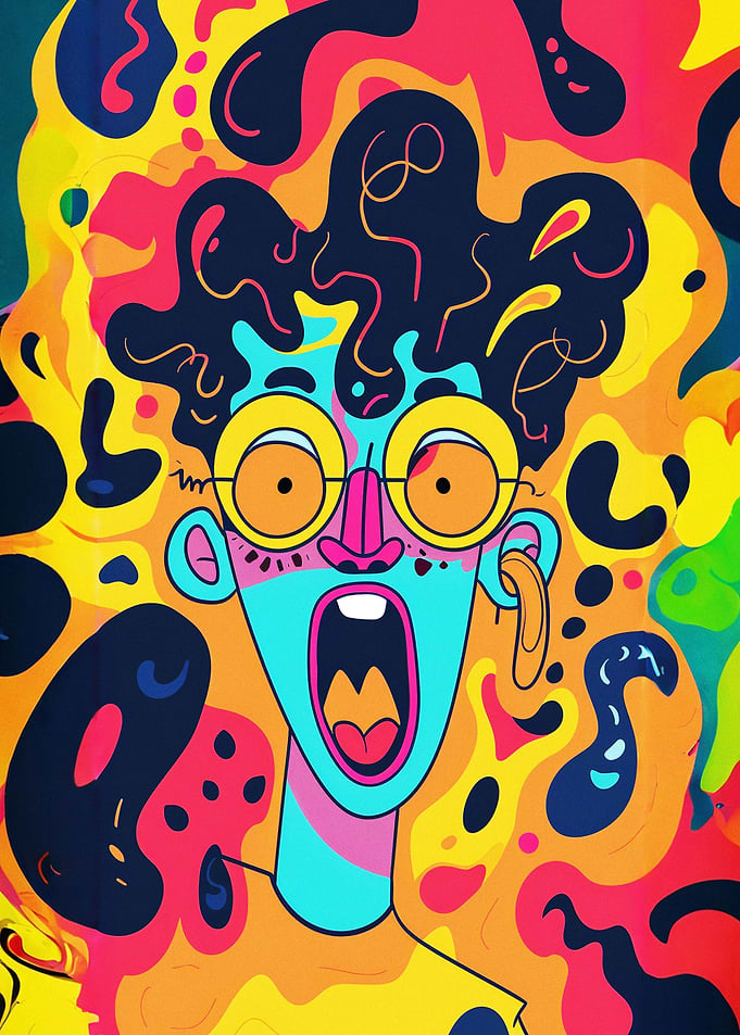 Funny screaming face