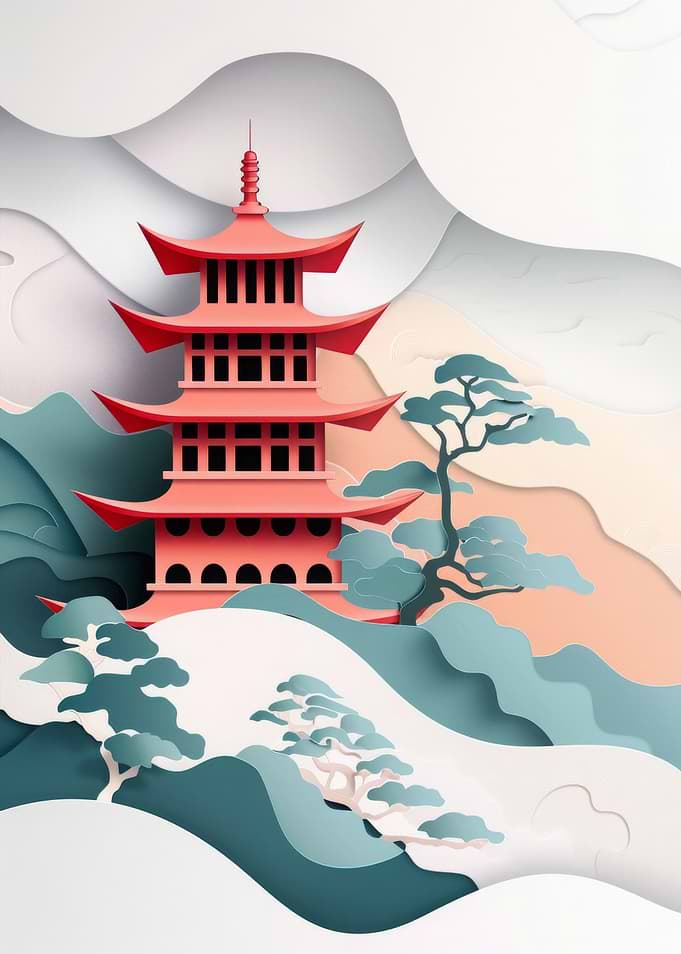 Temple Flat Paper Craft