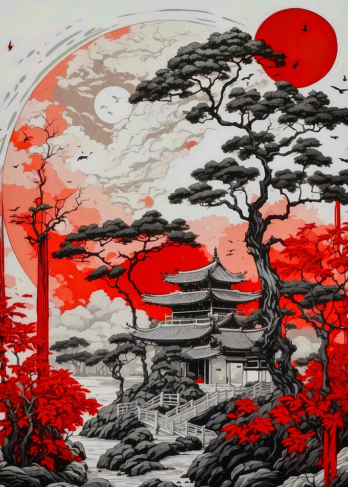 japanese moon landscape