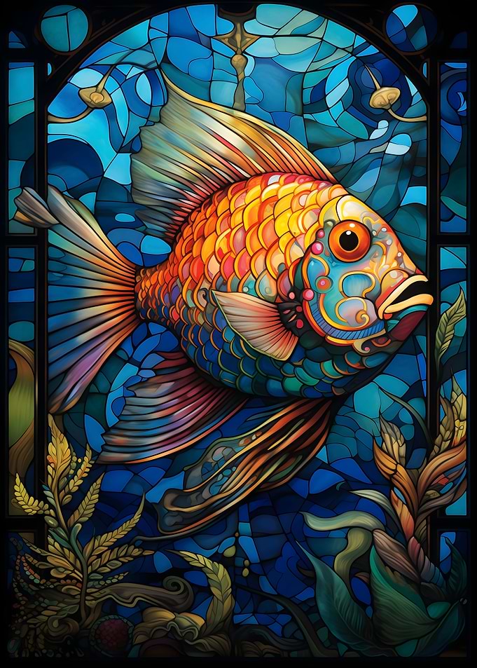 Fairy Wrasse Stained Glass