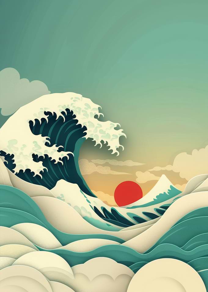 Great Wave Flat Paper