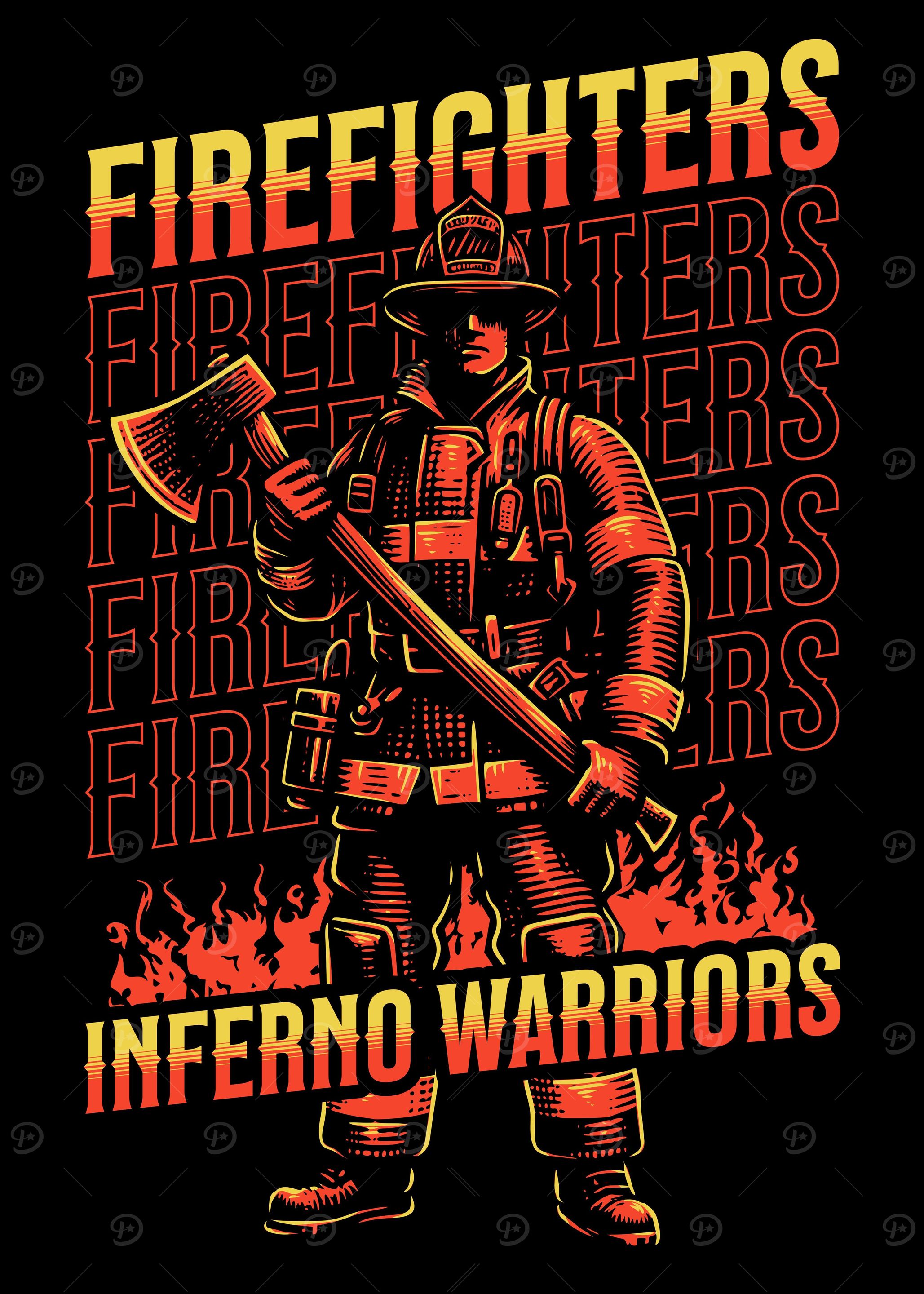 Firefighter holding an axe