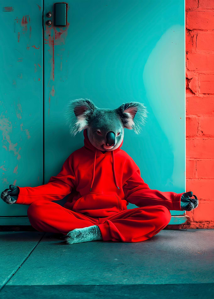 Meditating koala