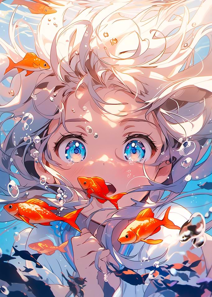 The girl and the Fishes