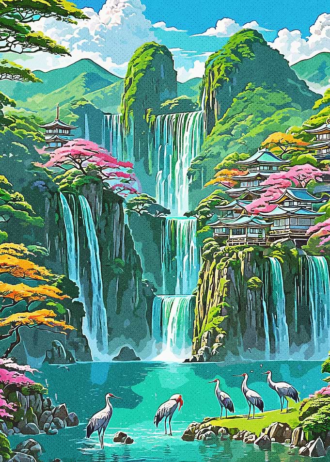 Mountain waterfall
