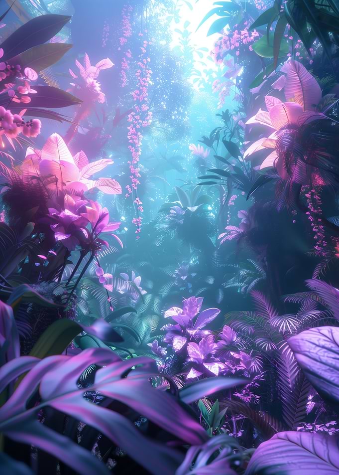 Pastel Jungle Landscape