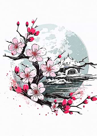 Cherry Blossoms Abstract