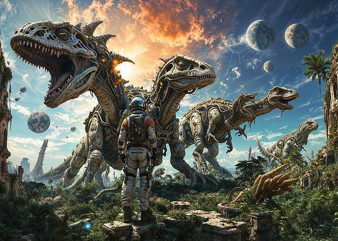 Astronauts Among Dinosaurs