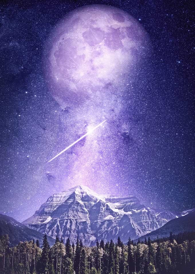 moon and mountain