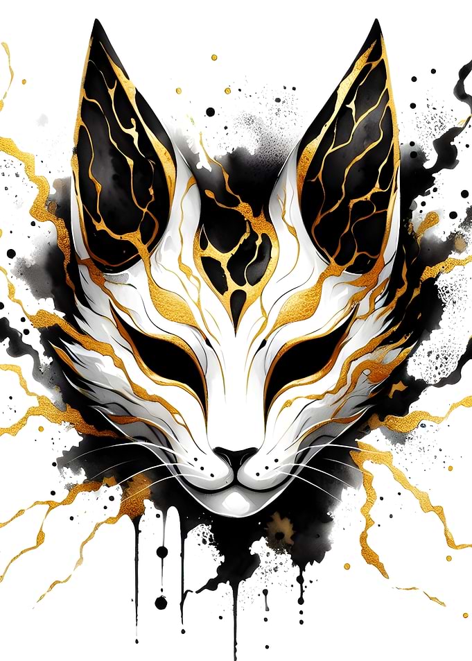 Ink Kitsune Mask