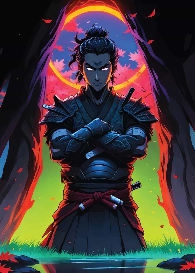 Samurai Neon Glowing