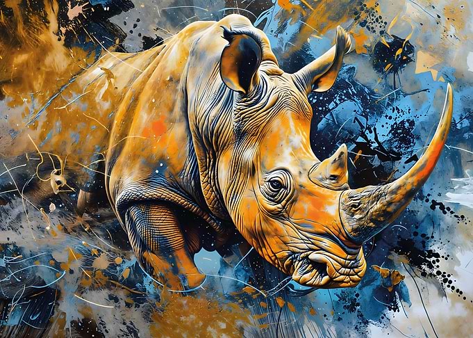 Rhino Artwork Painting