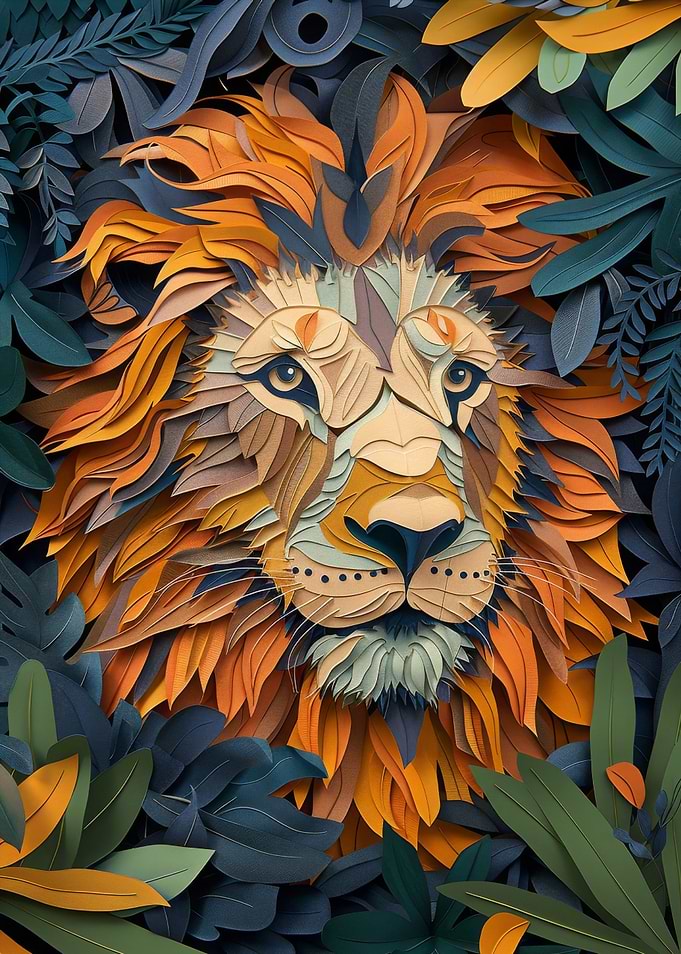 Lion Flat Paper Craft